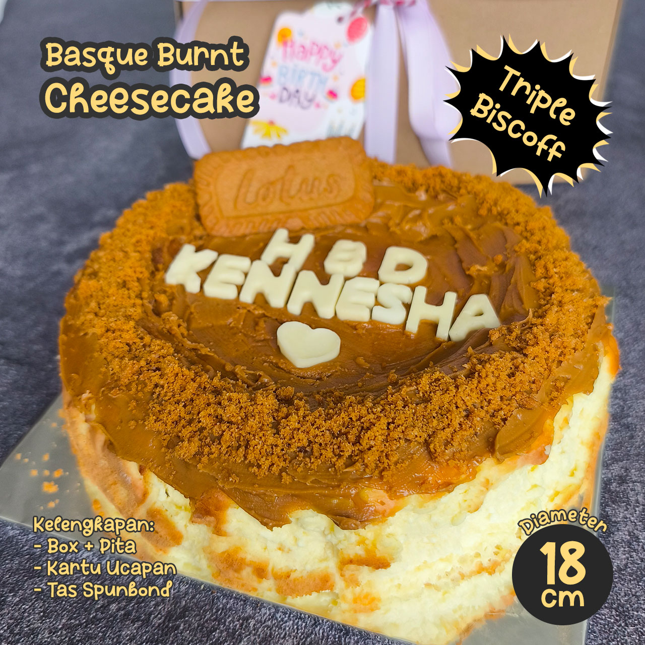 Basque Burnt Cheesecake 1 Loyang 18cm - Gambar 6
