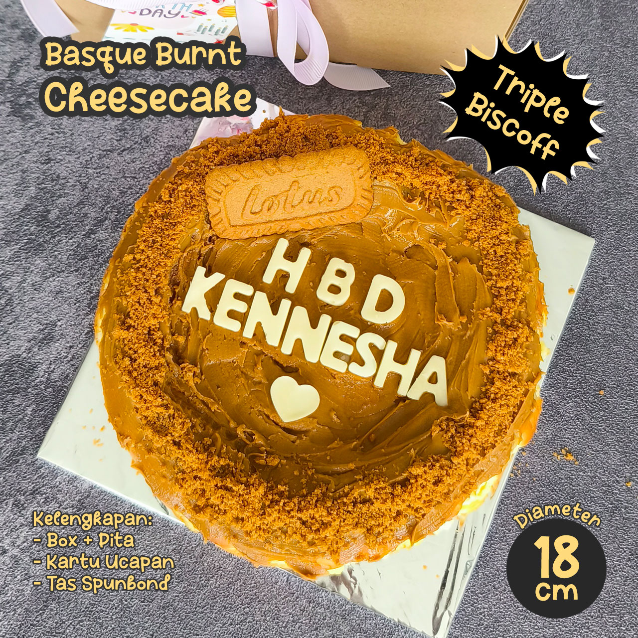 Basque Burnt Cheesecake 1 Loyang 18cm - Gambar 5