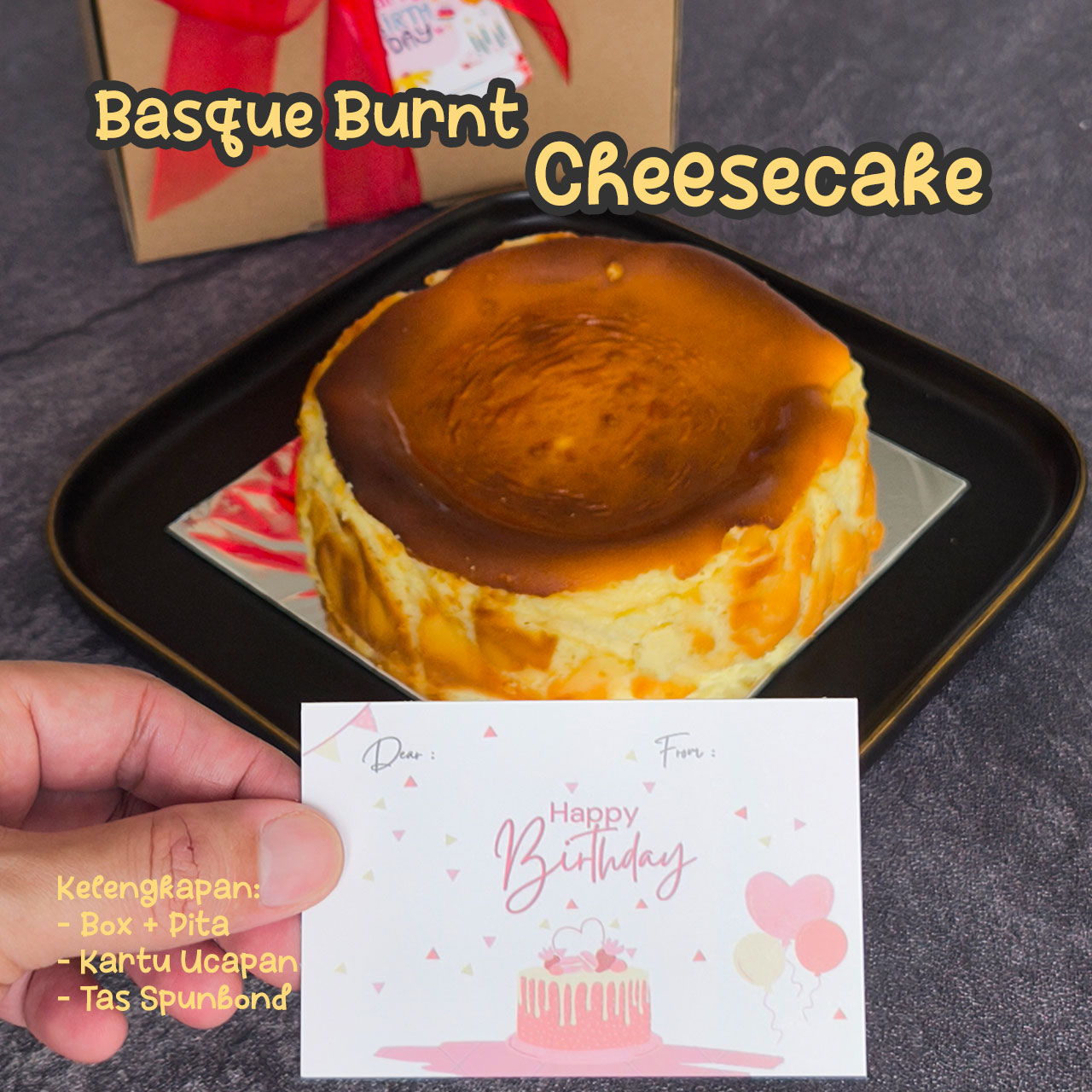 Basque Burnt Cheesecake 1 Loyang 18cm - Gambar 3